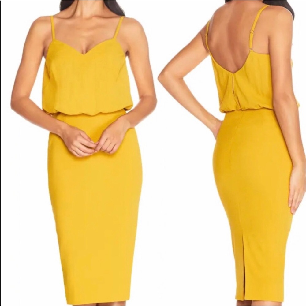 DRESS THE POPULATION Large Marigold Alondra Blouson